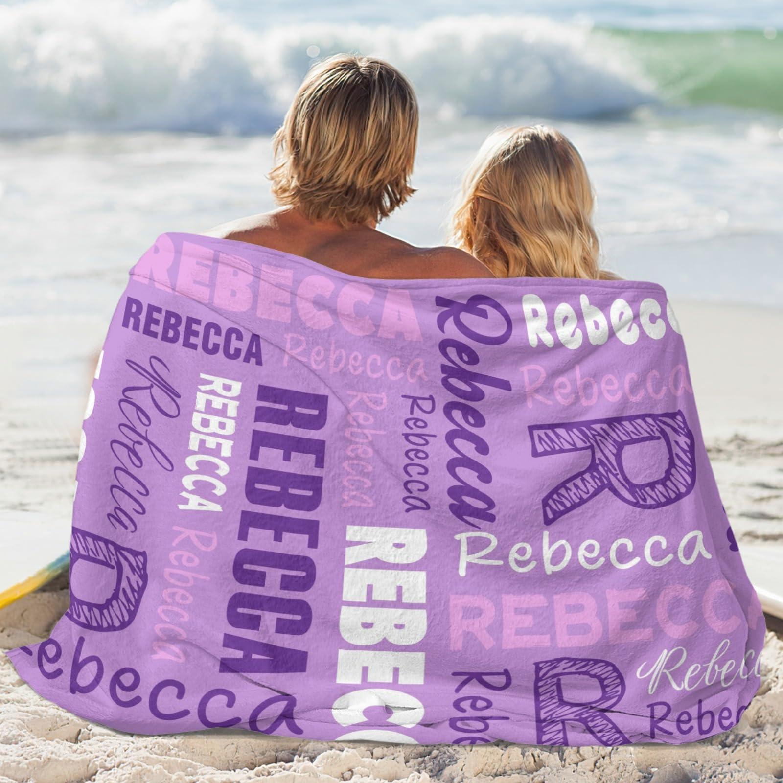 Finegift Finegift Custom Blanket with Name,Personalized Name Blanket Gifts for Babies,Personalized Blankets for Girls Boys Birthday Christmas with Name (4 Sizes)