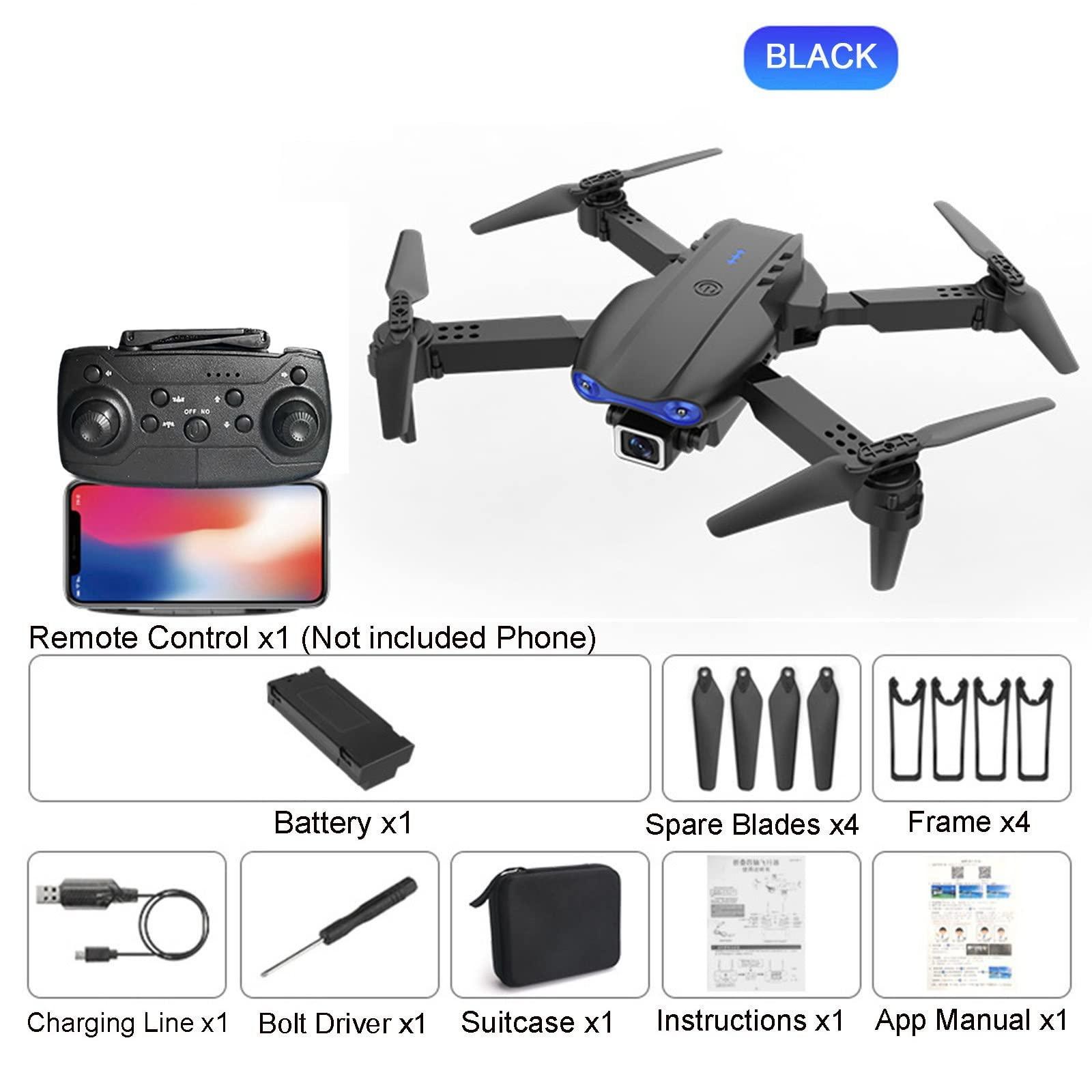 Vifucz Black Mini-Drone Wifi Fpv Smart Rc Uav Foldable Helicopter Foldable One Click Stunt