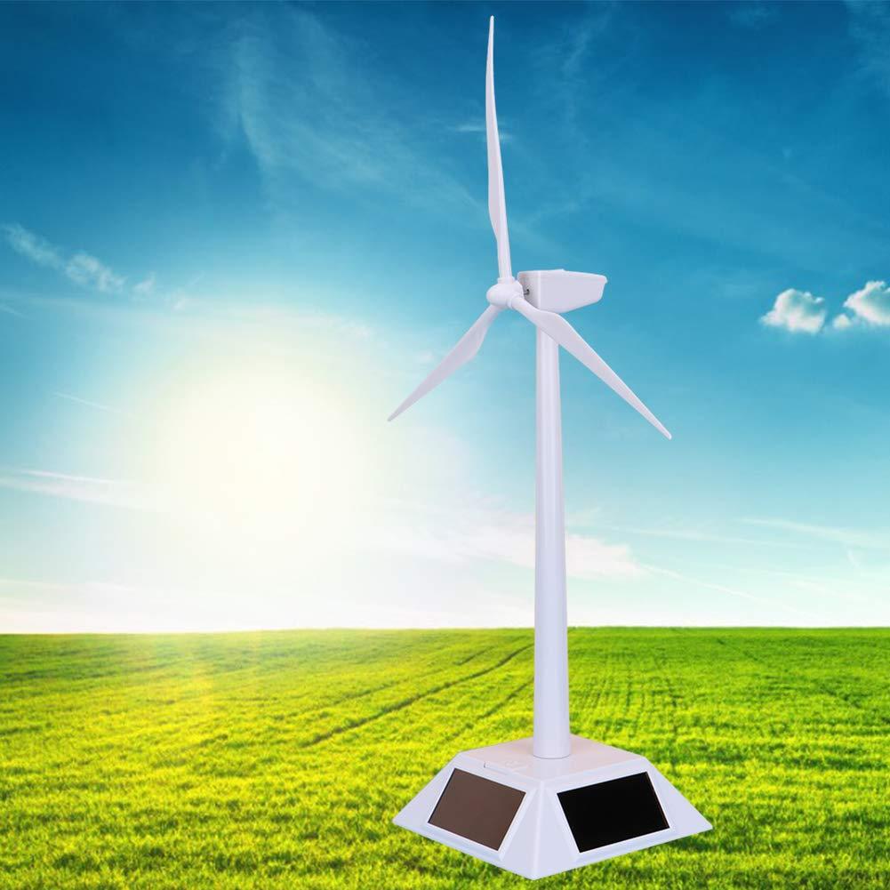 SUNGOOYUE SUNGOOYUE Solar Windmill Toy, White Mini Desktop Solar Powered Windmill Model Home Decor Ornament Science Teaching Tool