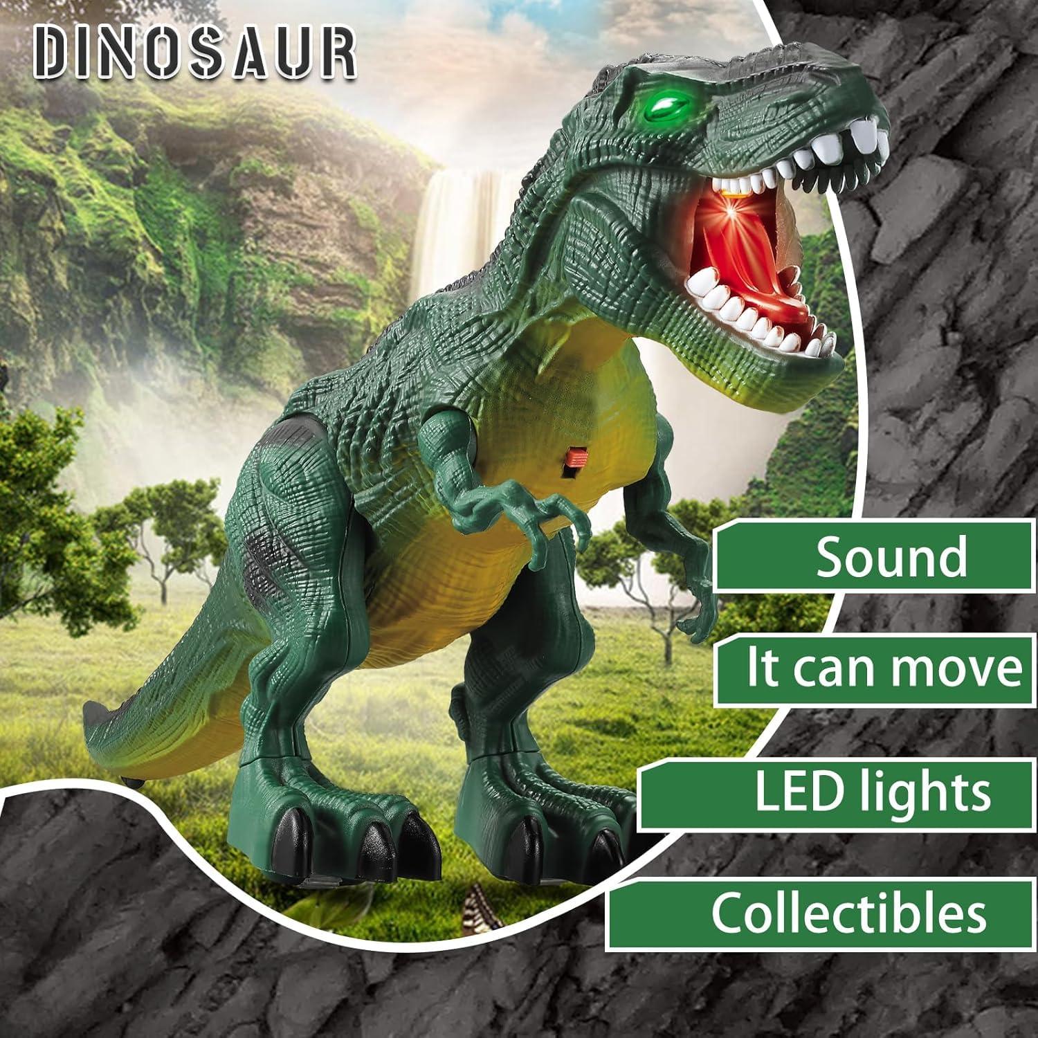 Bloolilies 2 Pack Dinosaur Toys, Electric Walking Dinosaurs Toys for Kids 2-4 3-5 Years with LED Lights & Sounds & Roaring, Robot Dinosaur Figures for Boys Girls & Toddlers Birthday Gifts