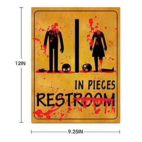WaaHome WaaHome Halloween Bathroom Sticker Scary Bloody Bathroom Sign Decor, 9.25''X12''