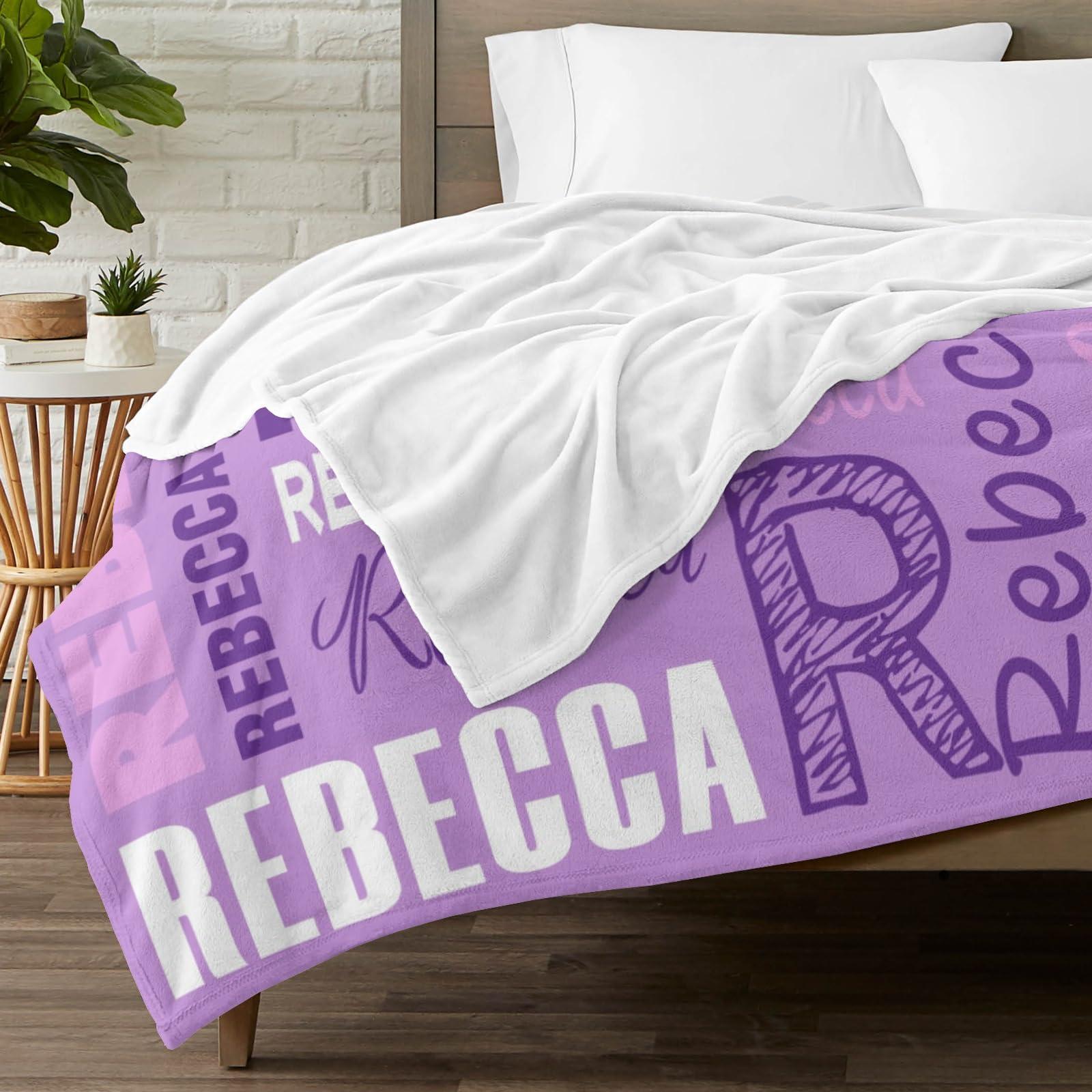 Finegift Finegift Custom Blanket with Name,Personalized Name Blanket Gifts for Babies,Personalized Blankets for Girls Boys Birthday Christmas with Name (4 Sizes)