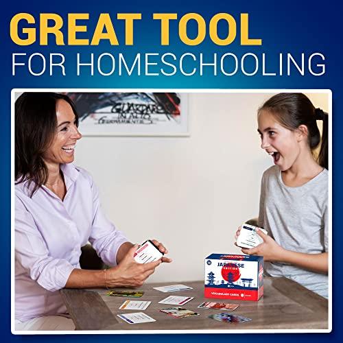 Briston Japanese Vocabulary 300 Flash Cards - Beginner Vocab with Pictures - Memory & Sight Words - Educational Language Learning - Game Like Play - Kids, Grade School, Classroom, Homeschool - 2023 Edition