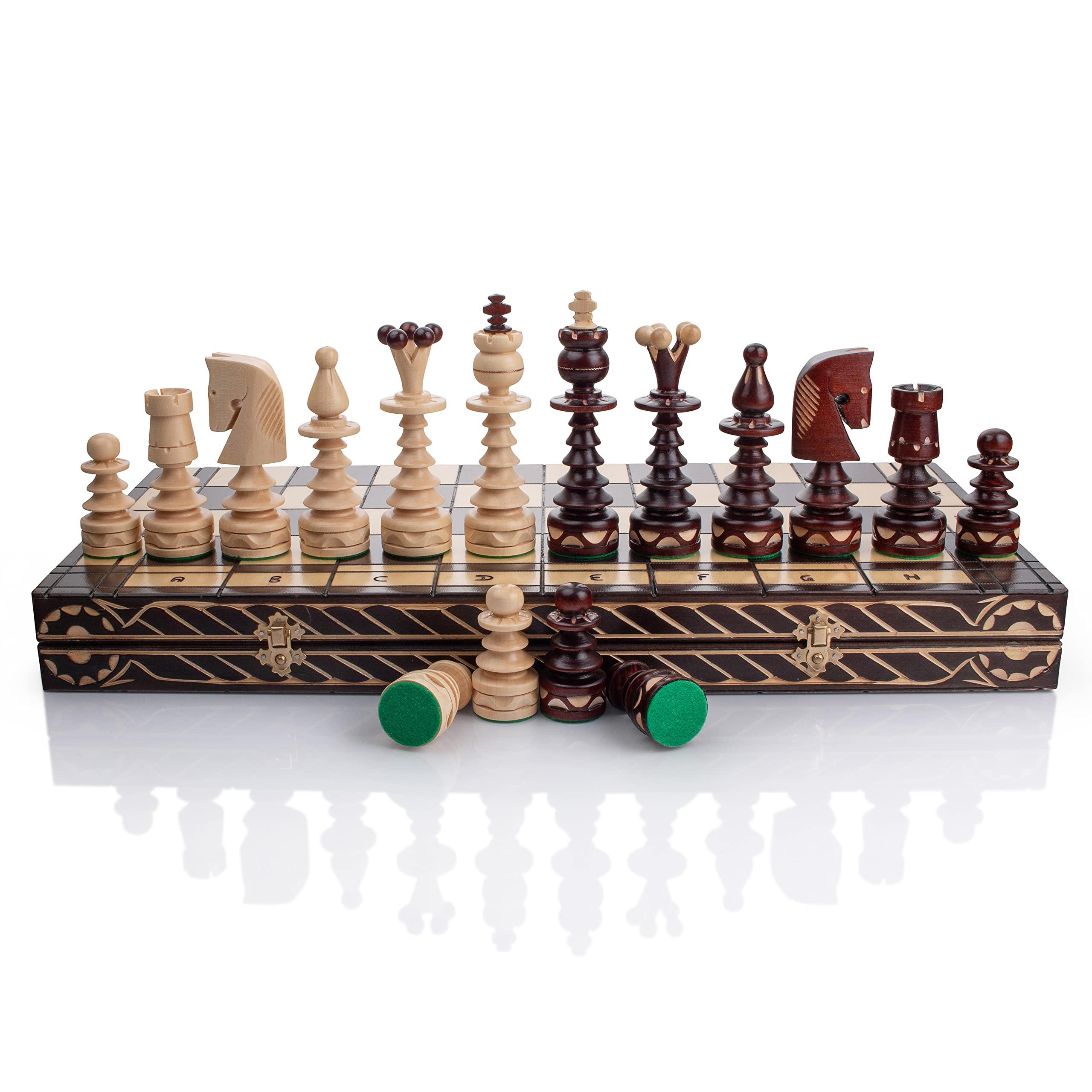 Master of Chess Master of Chess Wooden Chess Set with Pieces GENTLEMAN 60 cm / 23 in - Handcrafted Large Folding Chess Board Game for Adults and Kids