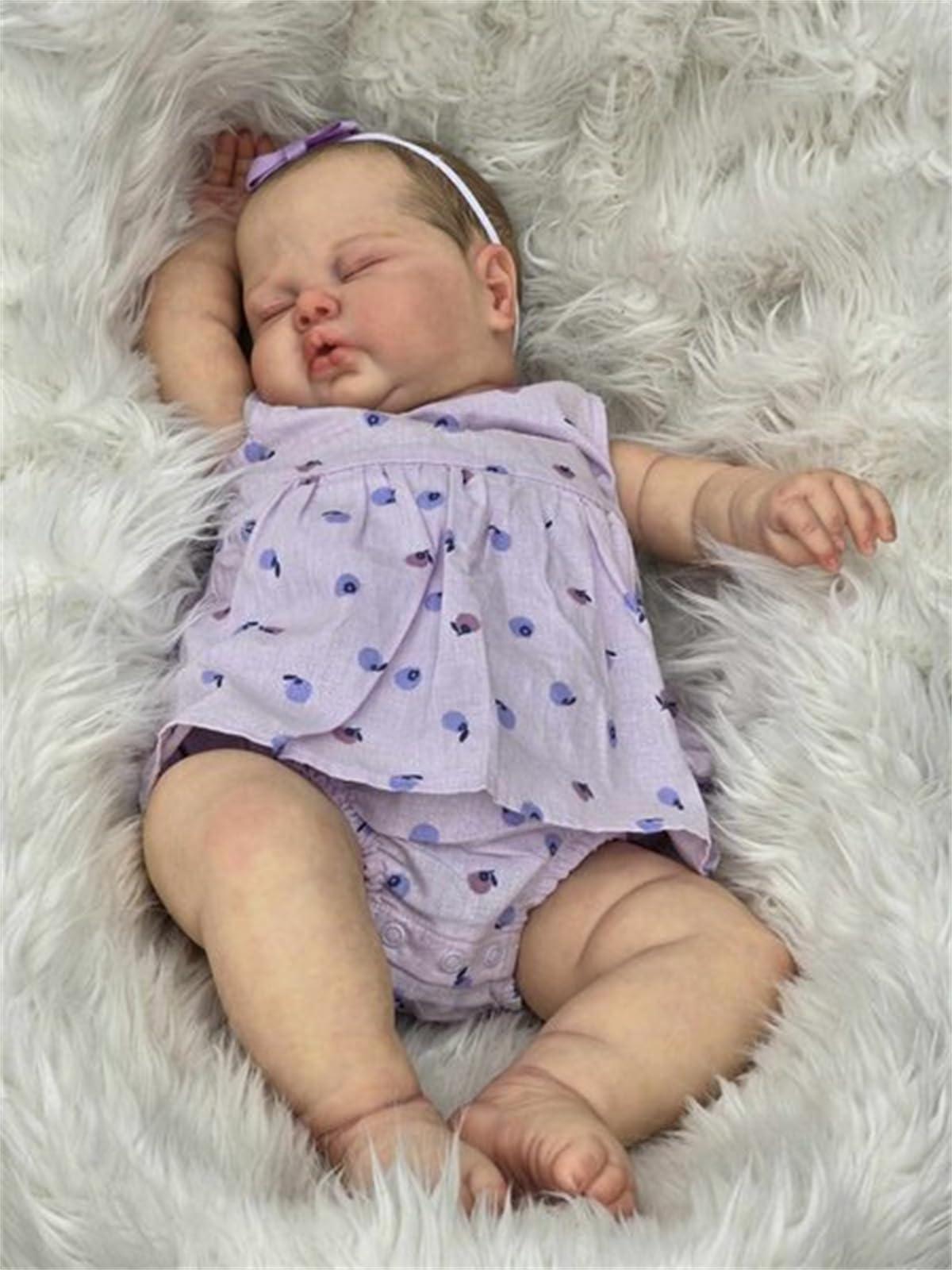Anano Anano Realistic Reborn Toddler Girl Baby Dolls Real Life Veins 24 Inch Weighted Life Like Newborn Baby Dolls That Look Real Newborn Silicone Babies with Clothes & Accessories for Kids 3+