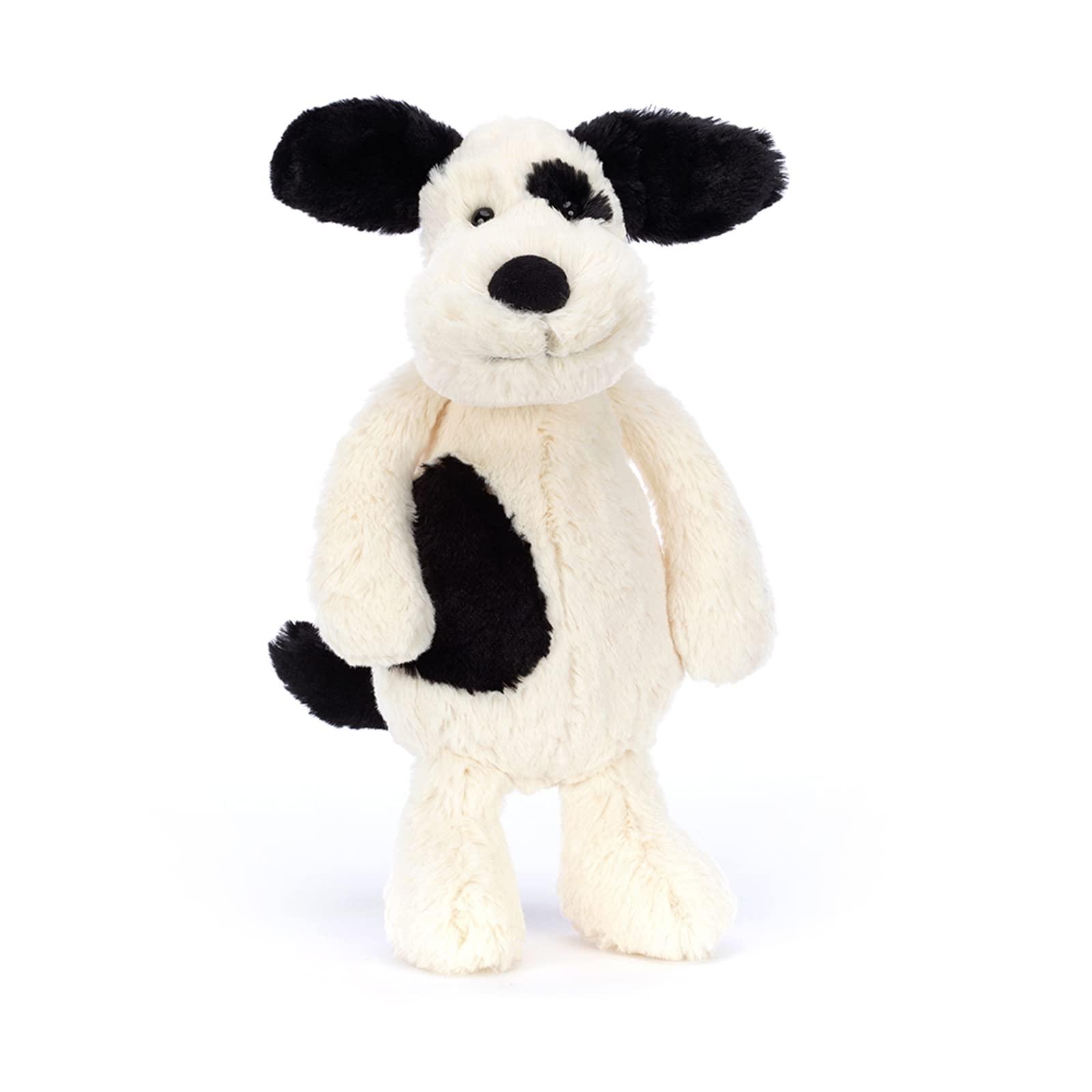 Jellycat Jellycat Bashful Black and Cream Puppy Stuffed Animal, Medium 12 inches | Dogs and Puppies Plush Toy | Classic Children\'s Gift