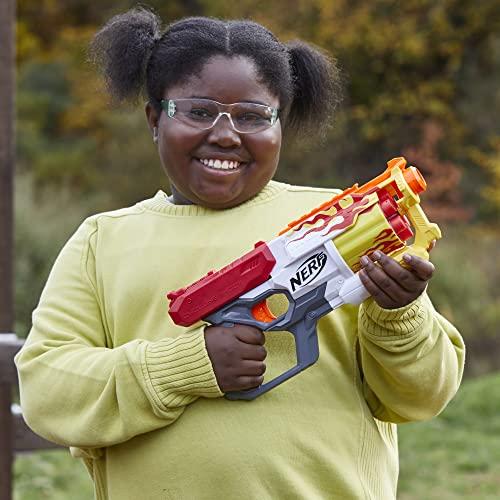 NERF NERF Mega CycloneShock Toy Blaster, Hotrod Color Style, 6-Dart Drum, 6 AccuStrike Mega Darts, Easy Priming (Amazon Exclusive)