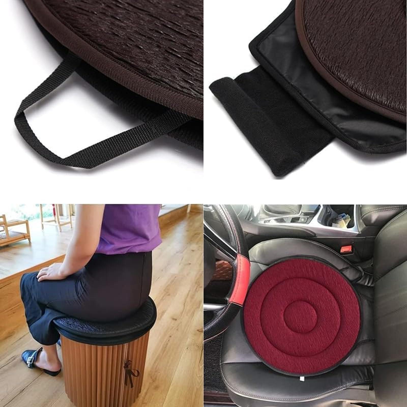 Krisuary No.Medicine 360 Rotating Seat Cushion, Swivel Seat Cushion 360 Degree Easy Turn Rotating Car Cushion Portable Disc Pad for Elderly, Ergonomically Designed Rotating Seat Cushion for Car (Coffee)