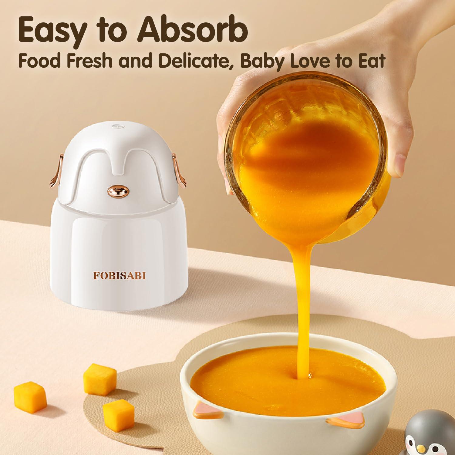 FOBISABI Baby Food Maker - Baby Food Processor Baby Food Blender for Baby Food, Fruit, Vegatable, Meat, Baby Food Puree Maker Make Fresh and Nutritious Meals for Your Little One (White)