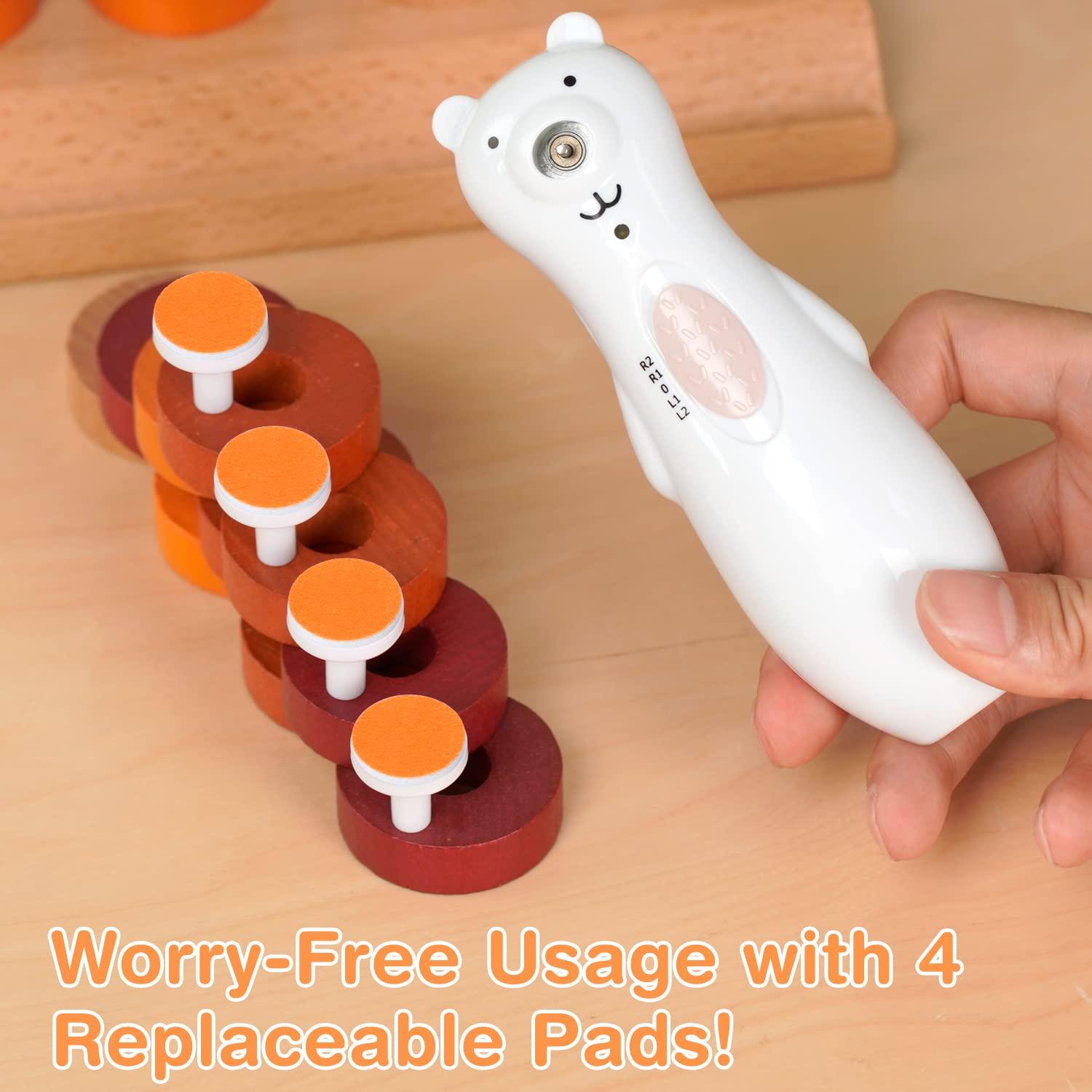 haakaa haakaa Electric Nail Trimmer Replacement Pads Baby Nail Trimmer Heads for Standard Baby Nail File, Suitable for 12+Months, Orange