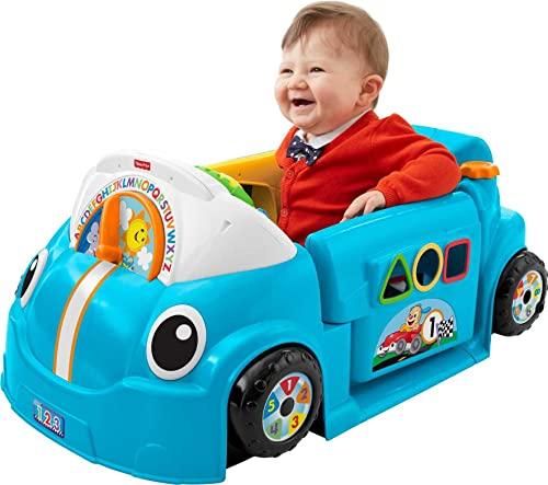 Fisher Price Baby Learning Toy Laugh Learn Crawl Around Car Activity Center with Smart Stages for Infants Ages 6 Months Blue Amazon Exclusive