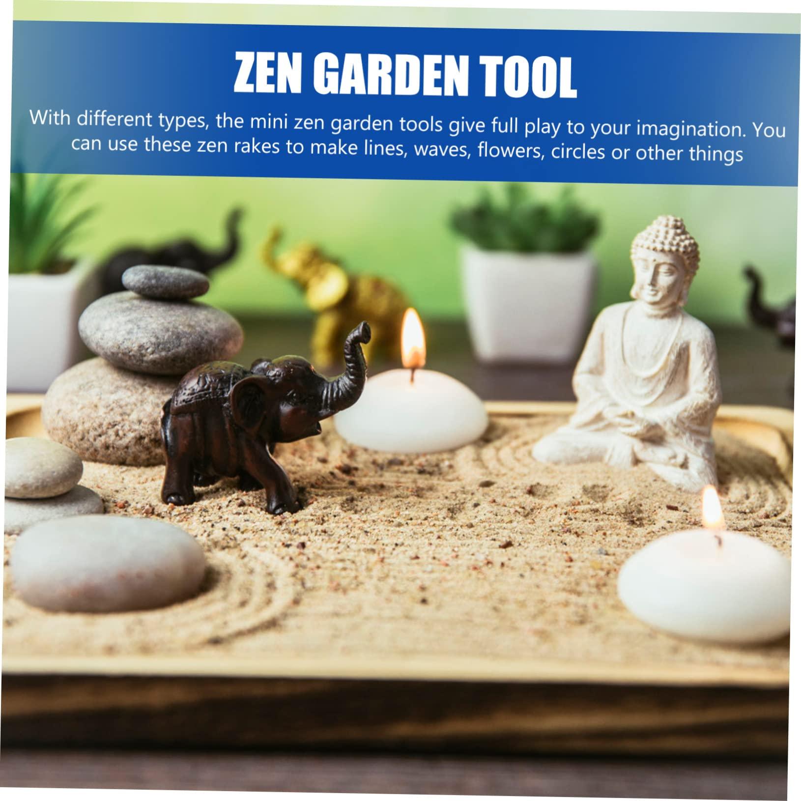 Happyyami Happyyami 36 Pcs Sand Rake Mini Zen Garden Rake Tool Mini Zen Garden for Desk Beach Rake for Sand Zen Garden Tools Mini Sand Tray Miniature Kit Sand Push Rake Plastic Pearlescent Toy Room