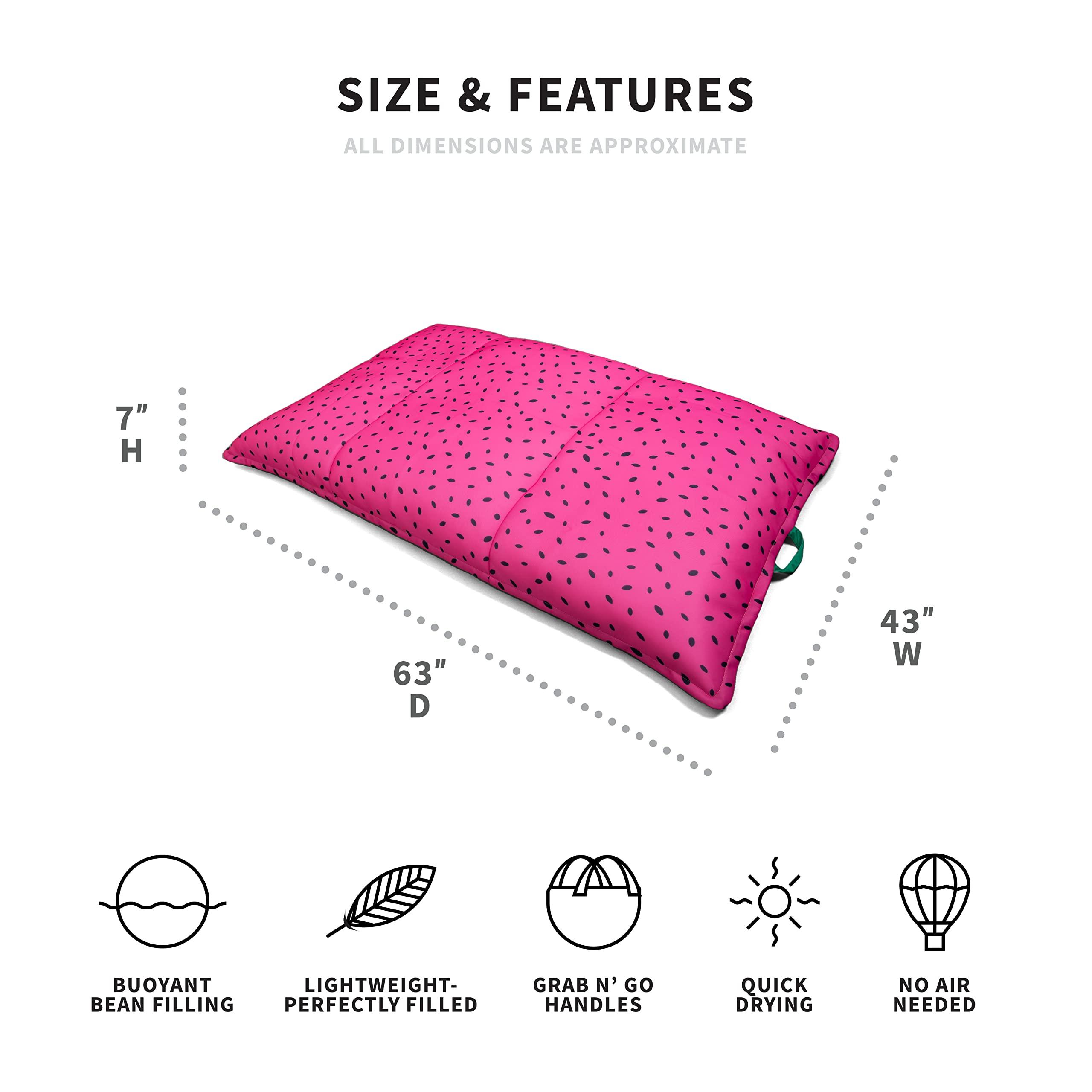 Big Joe Big Joe Lagoon Lounger No Inflation Needed Pool Float, Summer Melon Double Sided Mesh, Quick Draining Fabric, 5 feet Giant