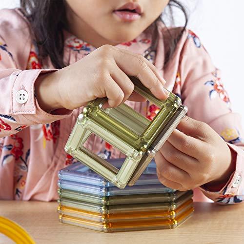 Guidecraft Guidecraft PowerClix Frames Natural - 74 Piece Set: Magnetic Construction Building Kit for Creative Open-Ended Play, STEM Learning & Educational Toys for Children