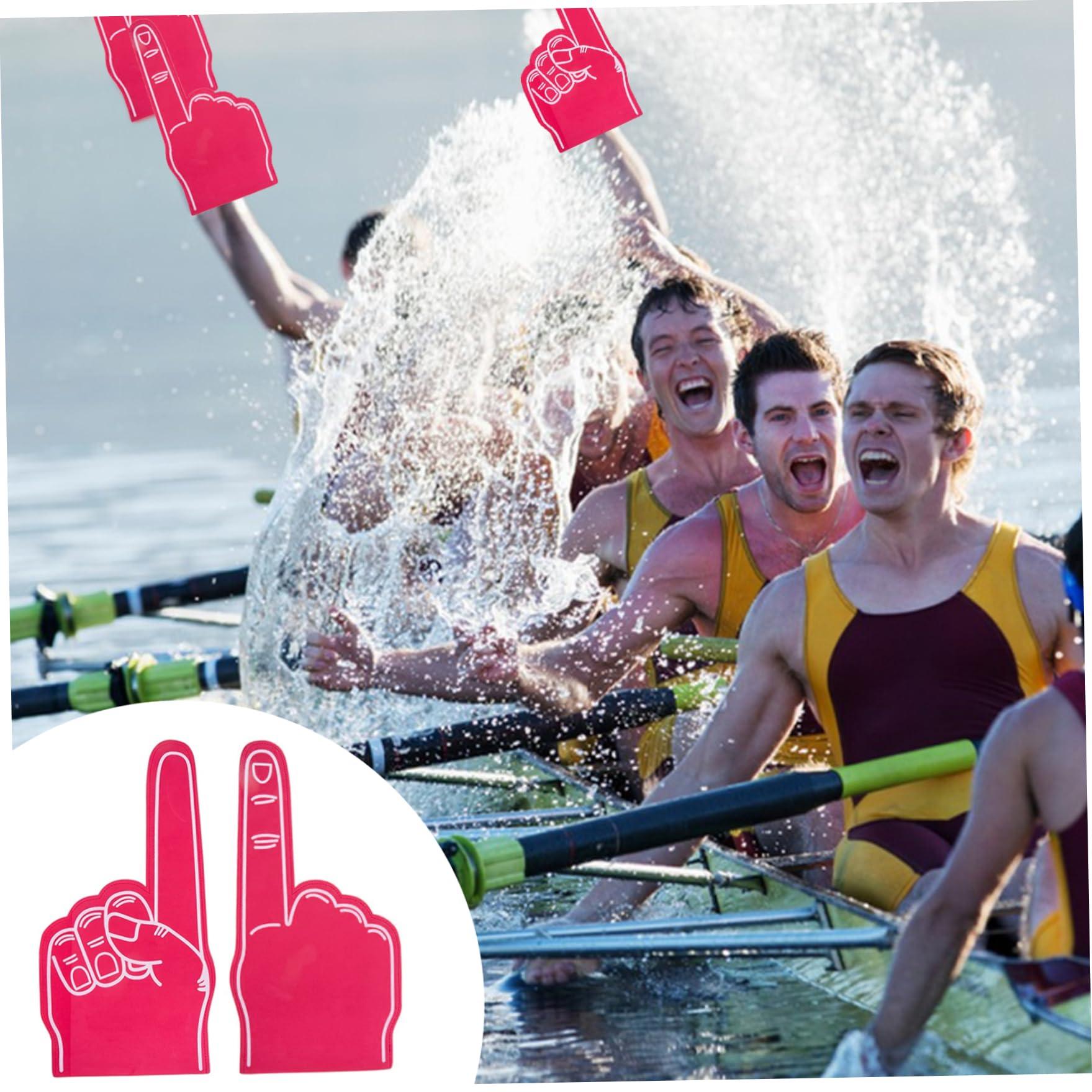 BEAHING BEAHING Foam Hands, Giant Foam Finger 18 Inch Number 1 Foam Hand Cheerleading Foam Fingers for Sports Cheer School Sport Games Party Supplies 3Pcs Red, Foam Finger for Sports