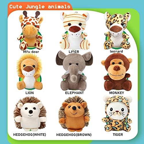 hatisan Small Stuffed Animals Bulk, Cute Stuffed Animal Keychains Bulk Stuffed Animals, Safari Stuffed Animals Plush Toy Elephant Giraffe Lion Stuff Animal, Plush Toys Bulk for Kid (9)