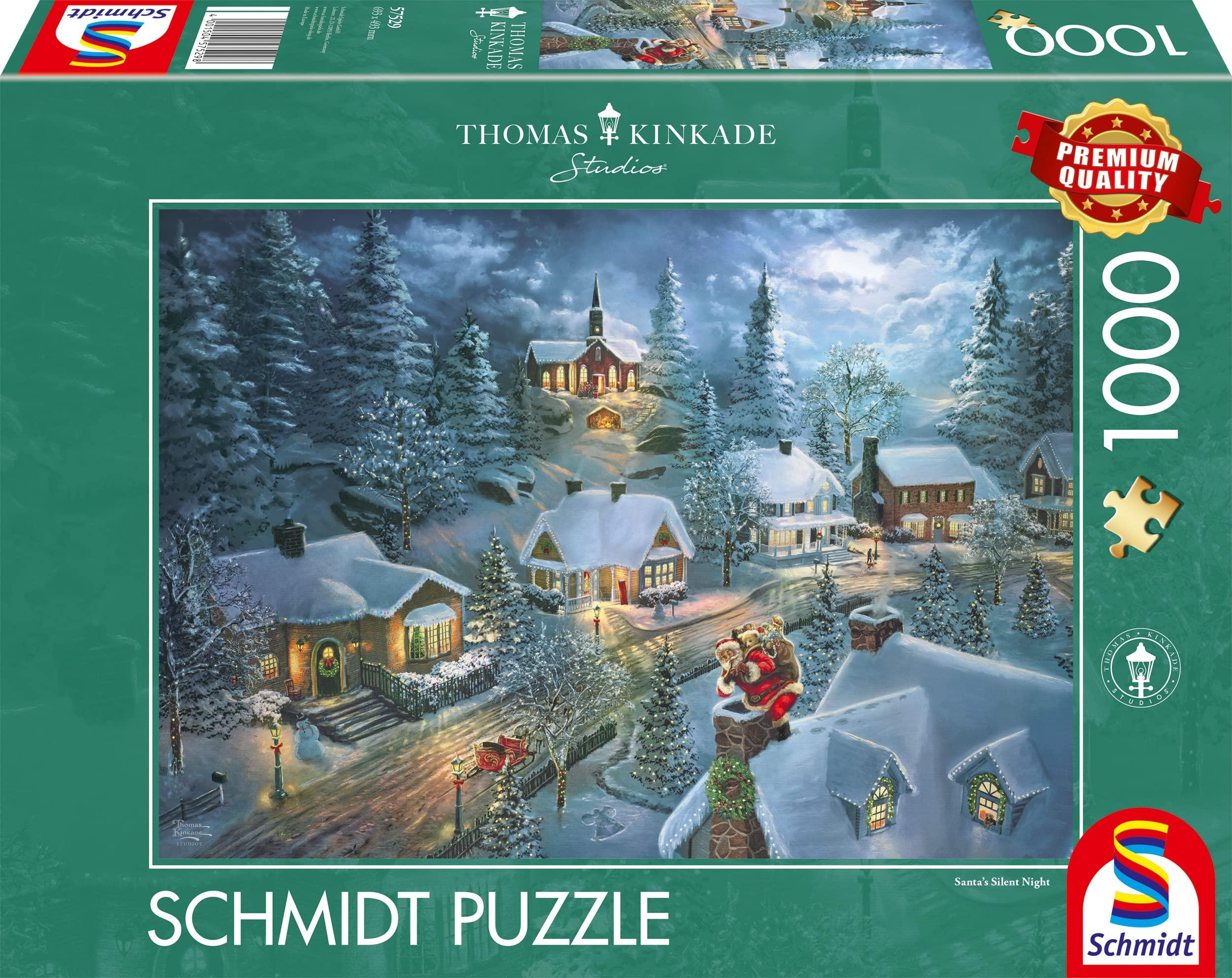 Schmidt Schmidt Spiele 57529 Thomas Kinkade Christmas Motif, Santas Silent Night, 1000 Pieces, Multi-Coloured
