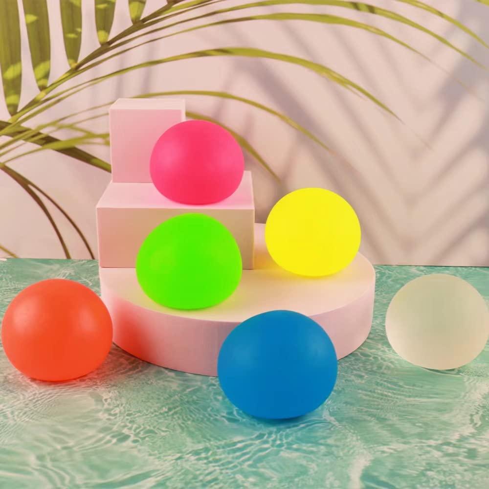 Hofimeta Hofimeta 2.4\" Sugar Ball, Slow Rise Squishy Stress Relief Balls Clear Malt Syrup Filled Relaxing Sensory Fidget Squeeze Toy Hand Exercise Balls Gift for Father (White)