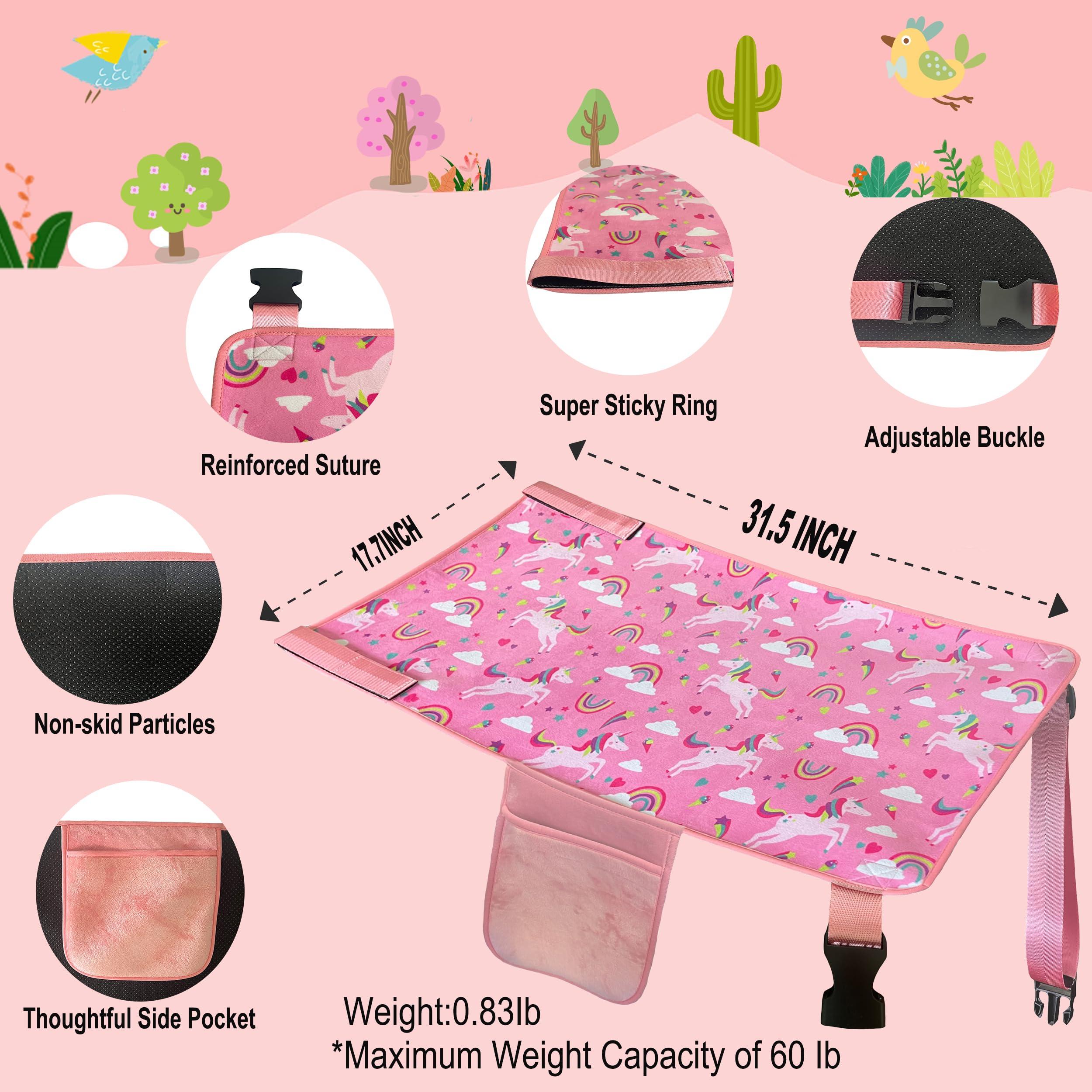 Gulissa Toddler Airplane Bed, Airplane Travel Essentials for Kids, Baby Portable Plane Bed for Flights, Airplane Must Haves for Kids Makes Your Trip Enjoyable and Comfortable(Pink)