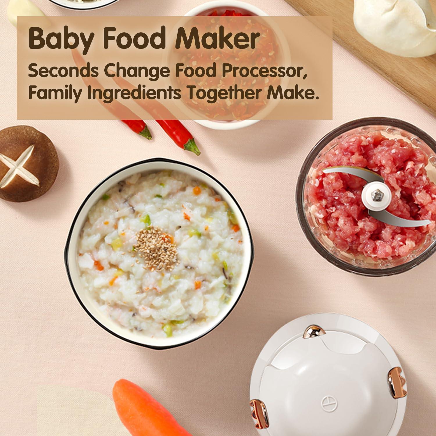 FOBISABI Baby Food Maker - Baby Food Processor Baby Food Blender for Baby Food, Fruit, Vegatable, Meat, Baby Food Puree Maker Make Fresh and Nutritious Meals for Your Little One (White)