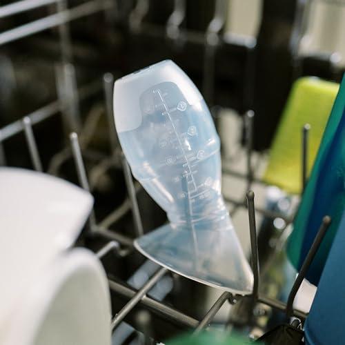 Dr. Brown\'s Dr. Brown's 100% Silicone One-Piece Breast Pump,Hands-Free Breast Milk Collector with Anti-Colic Options+ Baby Bottle (4 oz/120 mL),Level 1 Nipple,Travel Lid and Travel Bag