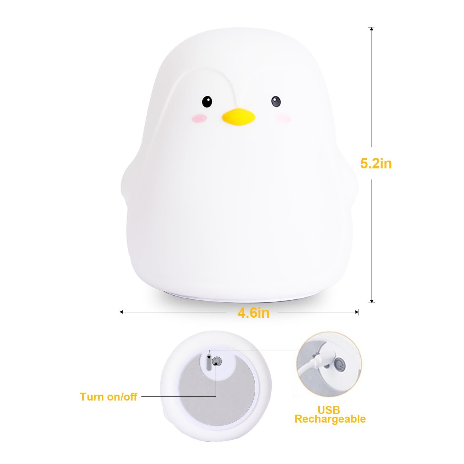 Tremdwoto Tremdwoto Night Light for Kids, Penguin Silicone Nightlight Lamp, 7 Color Changing Nursery Night Light for Kids Bedroom, Super Gift for Boys Girls Toddler Children