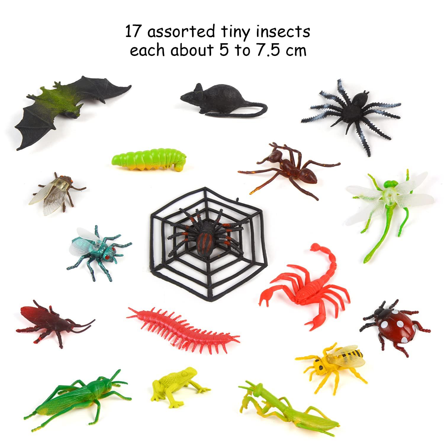 FINGOOO FINGOOO 39 Pack Insects and Bugs for Kids,Assorted Plastic Bug Toys Fake Insects Educational Party Favors