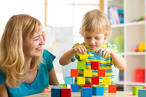 Pidoko Kids Pidoko Kids Wooden Blocks - 100 Pcs - Building Blocks for Toddlers - Includes Storage Container with Shape Sorter Top - Hardwood Plain & Colored Wood Blocks - Preschool Block Learning Toys
