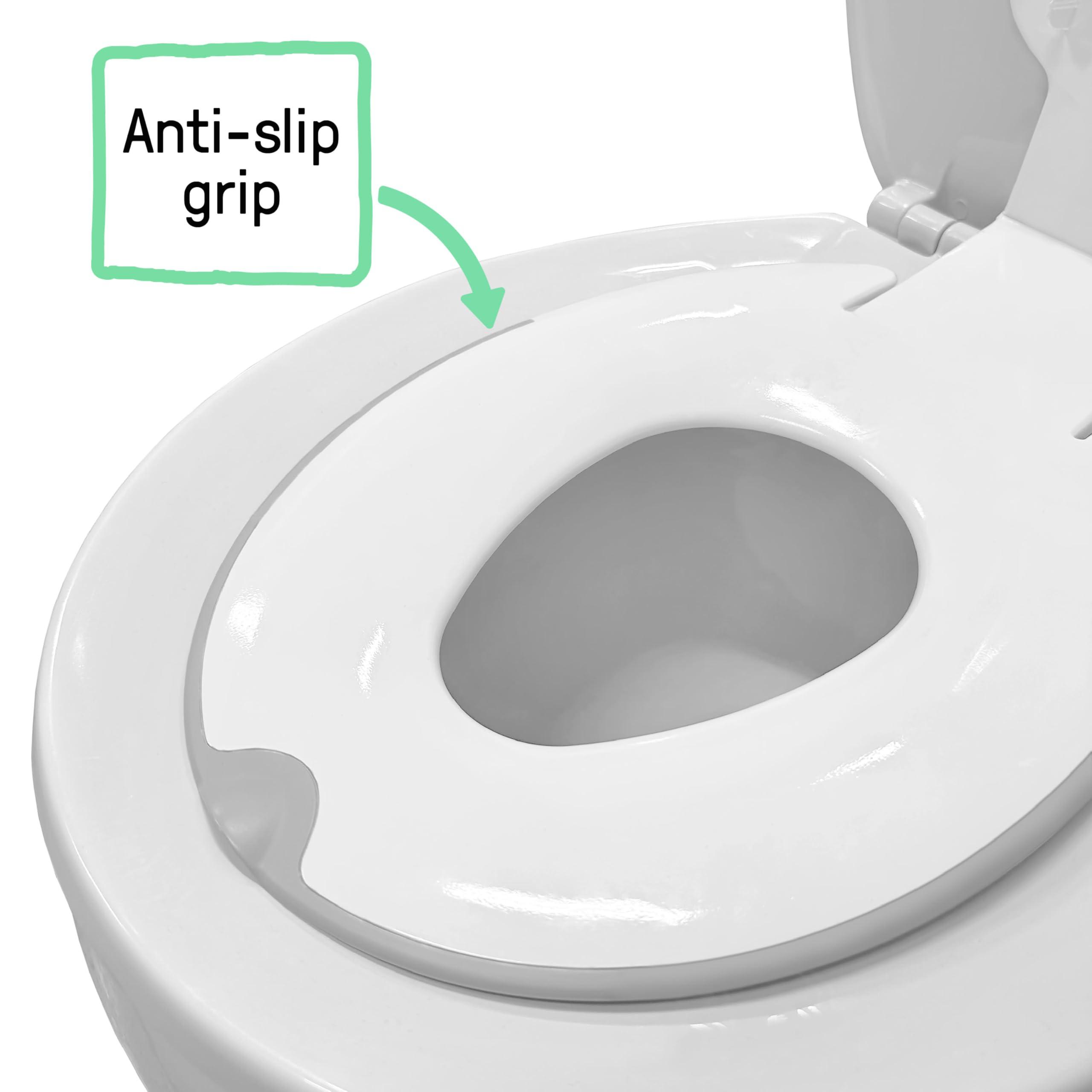 Ingenuity Ingenuity: ity by Ingenuity Flip & Sit Potty Seat (White) Easy to Set Up & Remove Potty Training Seat That Attaches to Adult Toilet Seat