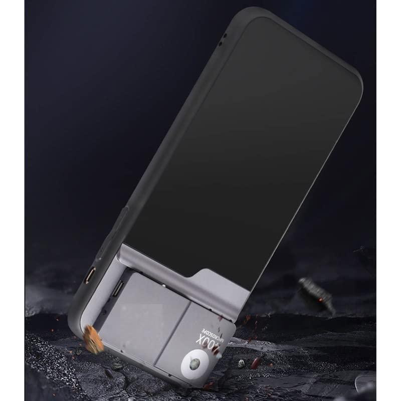 QINXIUBH Lab Microscope Slides Pocket Phone Microscope, with LED Light Microscope Parts (Magnification : B)