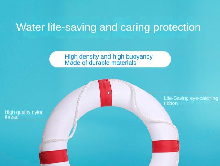 REzial 20 inch Small Diameter Swim Foam Ring Buoy Swimming Pool Safety Life Preserver with Perimeter Rope (red)