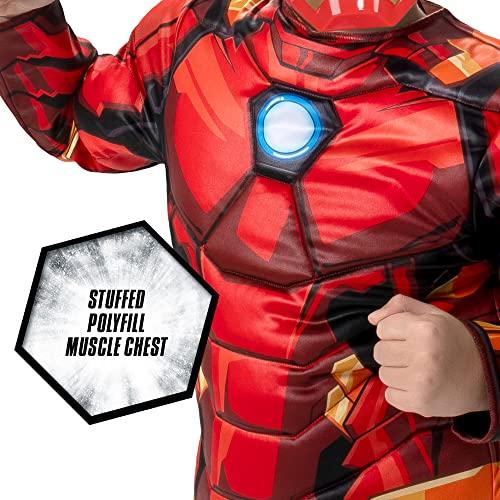 Jazwares Costume Play MARVEL Boys Deluxe Iron Man Costume, Kids Tony Stark Superhero Halloween Costume, Child - Officially Licensed Medium