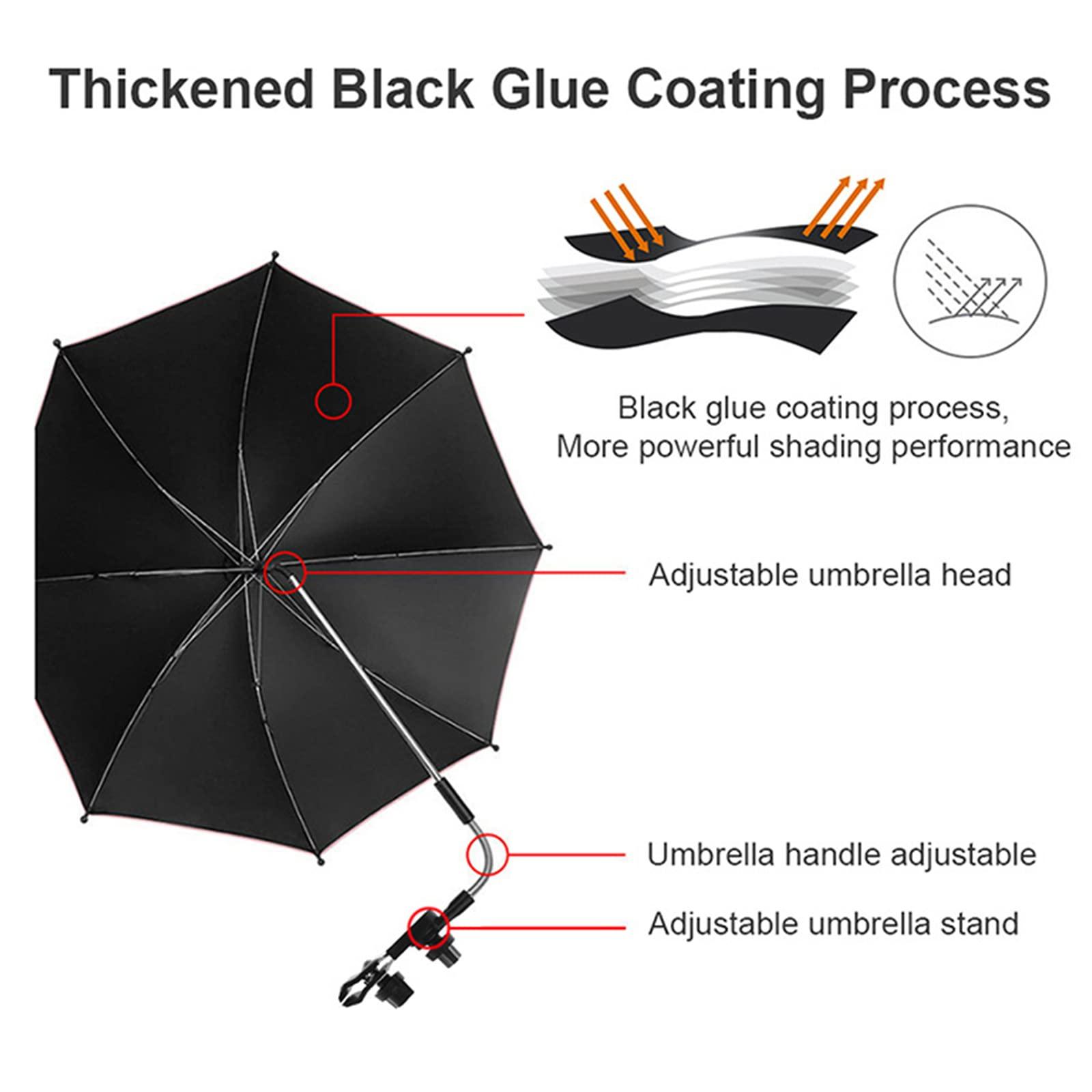 SHITINGRM Pram Parasol for Sun Shade Umbrella for Pushchair Pram Wheelchair Outdoor 50+UV for Prot