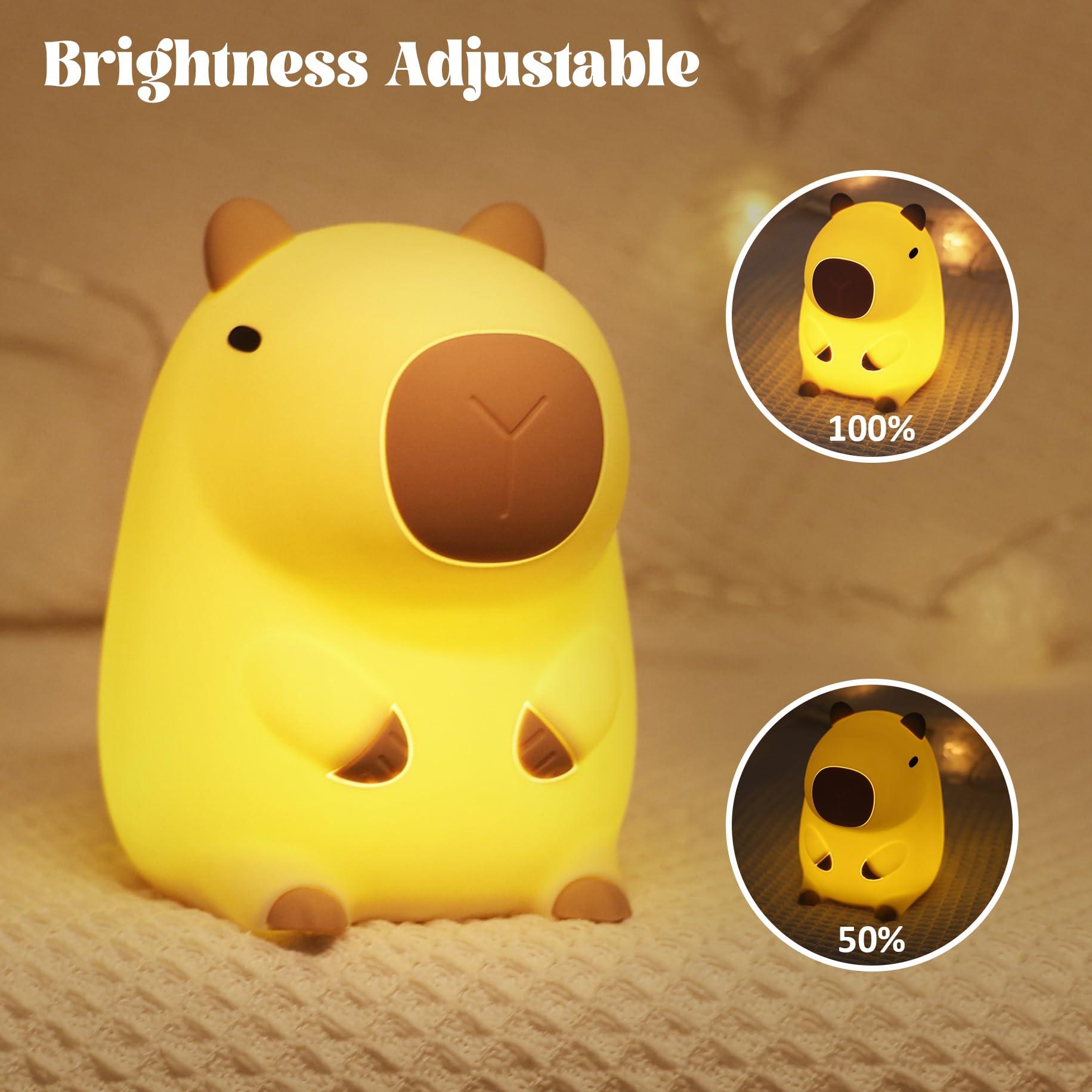 YuanDian YuanDian Capybara Night Light, Cute Nursery Lamp for Kids, Girls, Women, Teen, and Babies. Decorate Kids' Bedroom with Adorable Silicone Capybara Nightlights