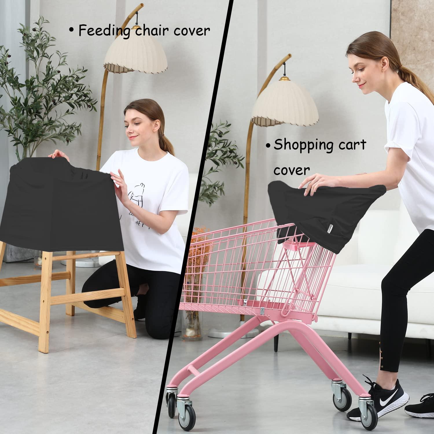 Dudeeghes Carseat Covers for Baby Breastfeeding Multi use Car Seat Canopy Cover, Infant Stroller Canopy Cover for Boy and Girls (Black Print)