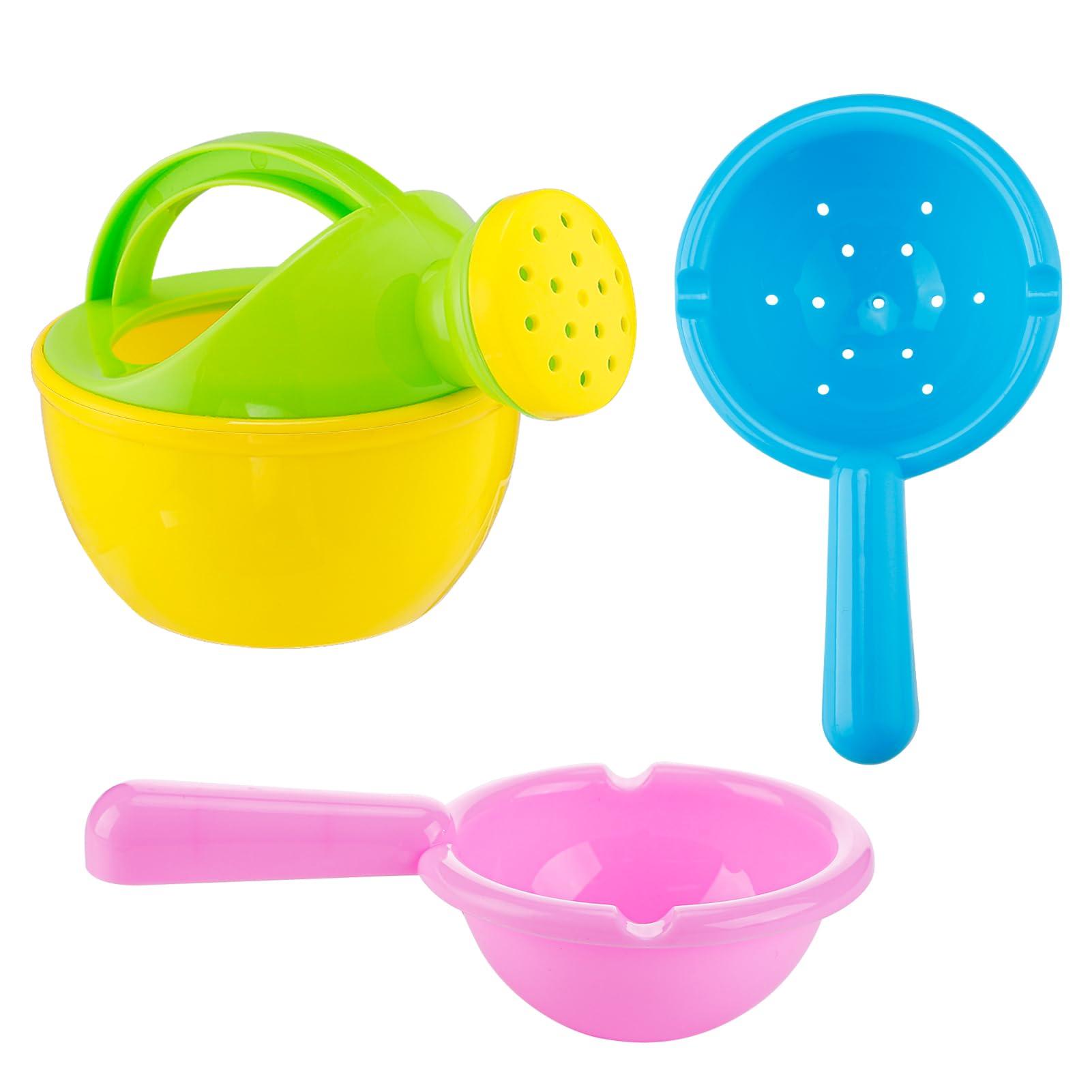 Biubee Bath Toys for Toddlers Age 1-3 - Baby Bath Tub Swimming Pool Water Table Toys, Easy to Clean, Mold Free Water Toys Fun Tactile Training Newborn Gifts, 3 Pack (Yellow)