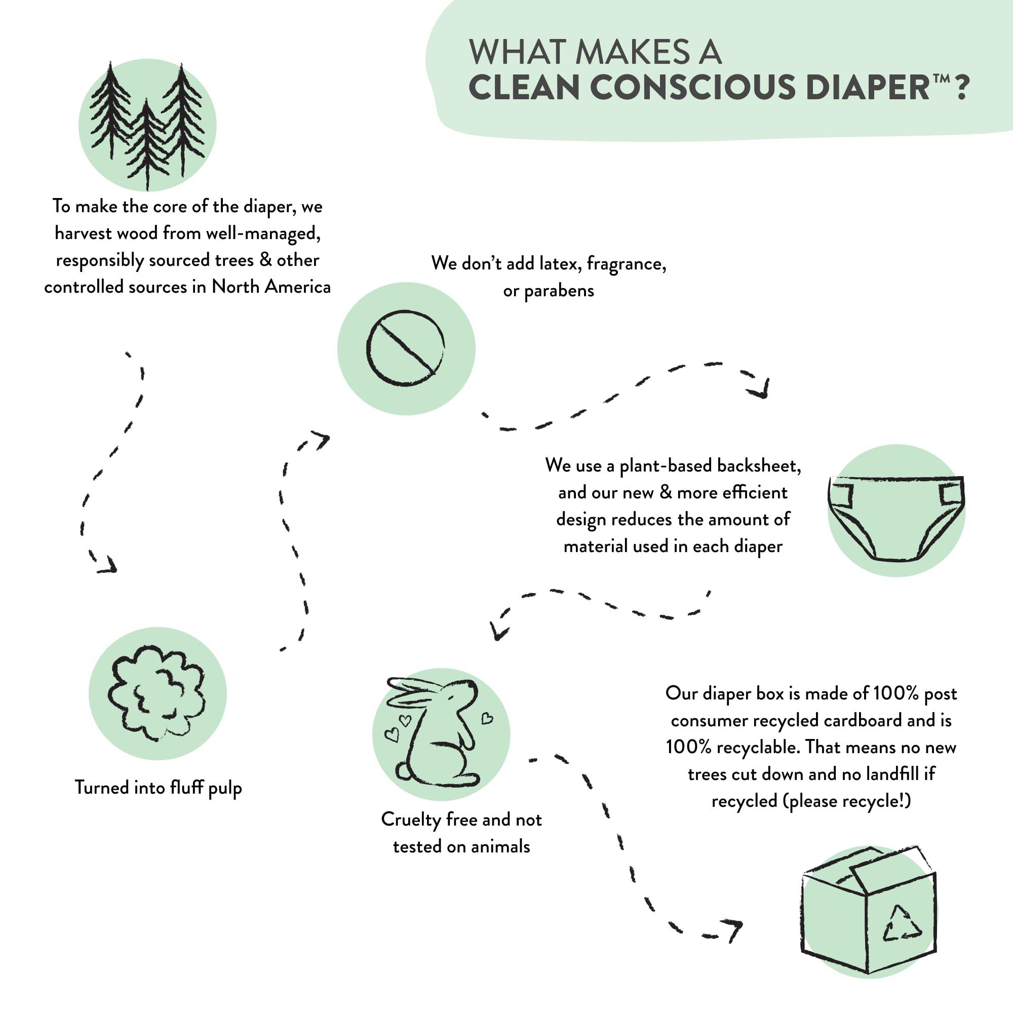 The Honest Company The Honest Company Clean Conscious Diapers for Sensitive Skin | Hypoallergenic, Fragrance Free | Girl Prints | Club Box, Size Newborn, 72 Count