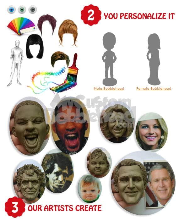 MyCustomBobblehead.com Custom Bobblehead Superhero in Action Costume Standing On A Mountain Top - Super Heroes & Movies Sup