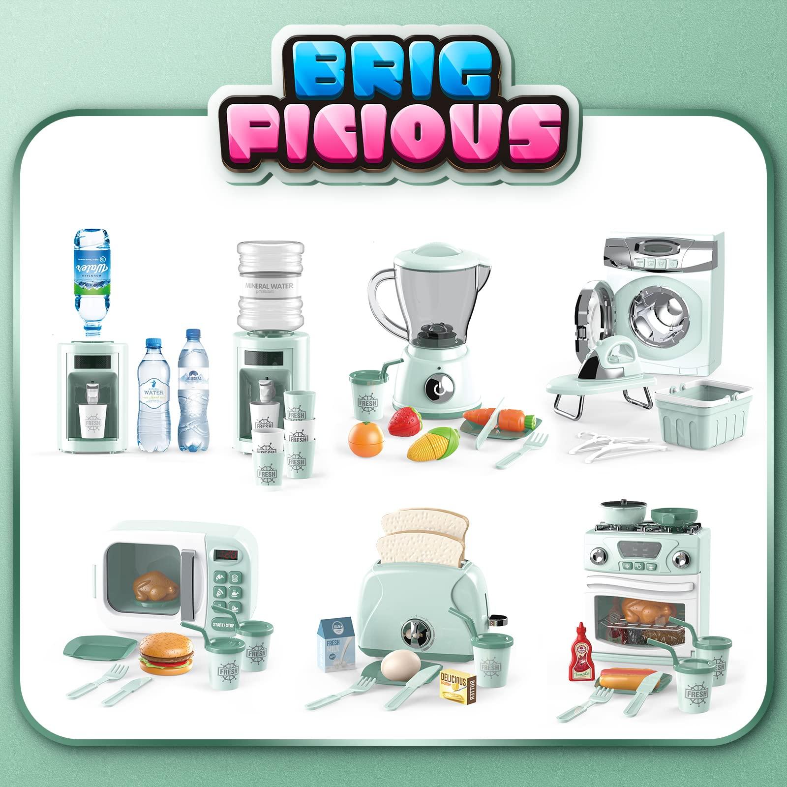 BRIGPICIOUS BRIGPICIOUS Mini Water Cooler Dispenser Toy,Small Desk Top Cute Water Dispenser for Bedroom,Toy Drink Machine Kawaii Water Dispenser for Boys Dollhouse Play Set Ages3+Blue