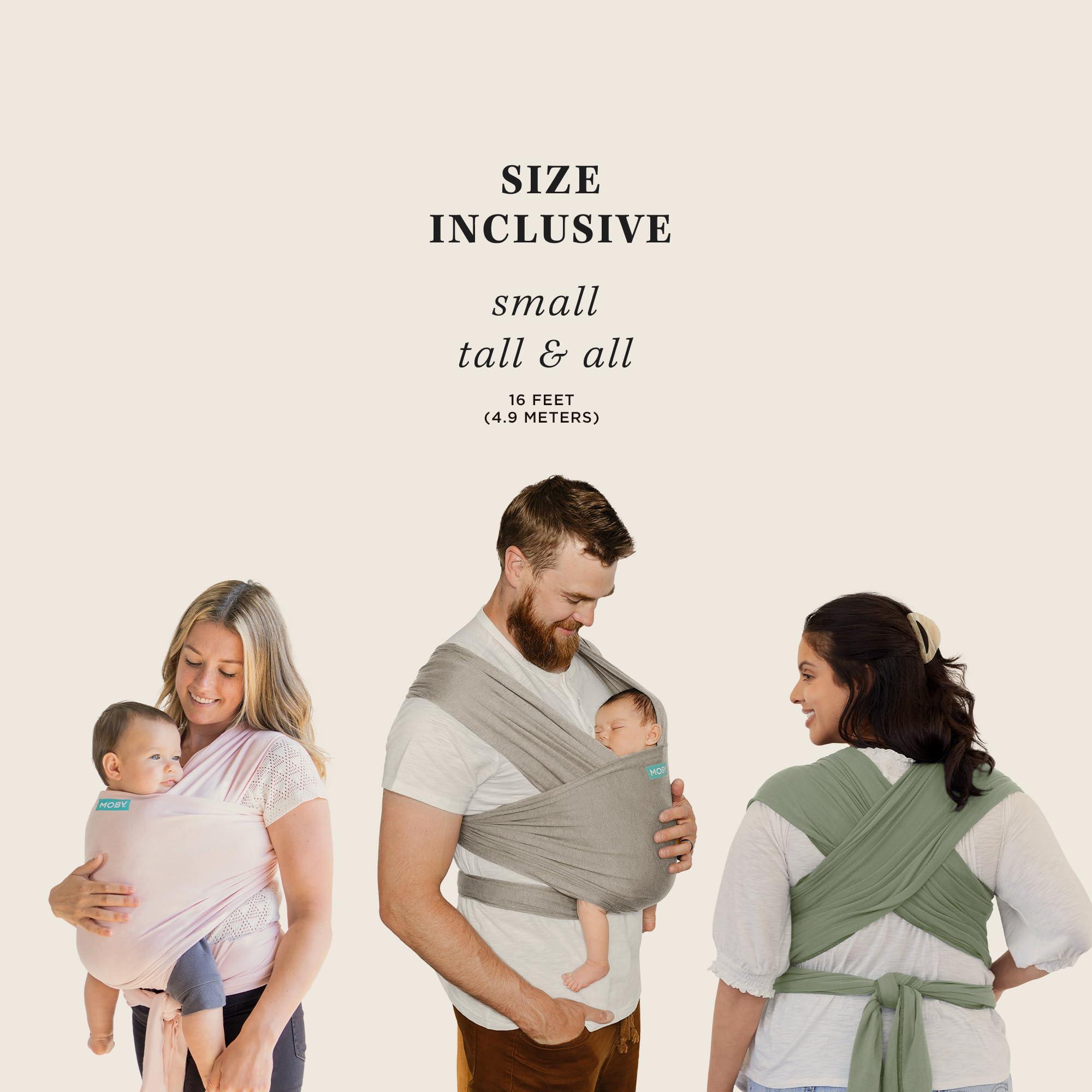 Moby Moby Baby Wrap Carrier Classic for Newborns to Toddlers (8-33lbs), Infant Sling Carrier, Lightweight & Hands Free Design, Adjustable for All Body Types (Pear)