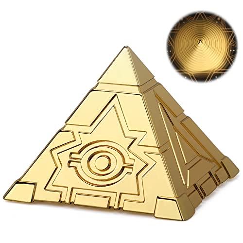 Egyptian Pyramid Fidget Spinner Toy Metal for Kids Adults Cool Golden Finger Hand Spinner Desk Sensory Toy Fingertip Spinning Top Party Favor Goody Bag Filler Gift Office Paperweight Decoration