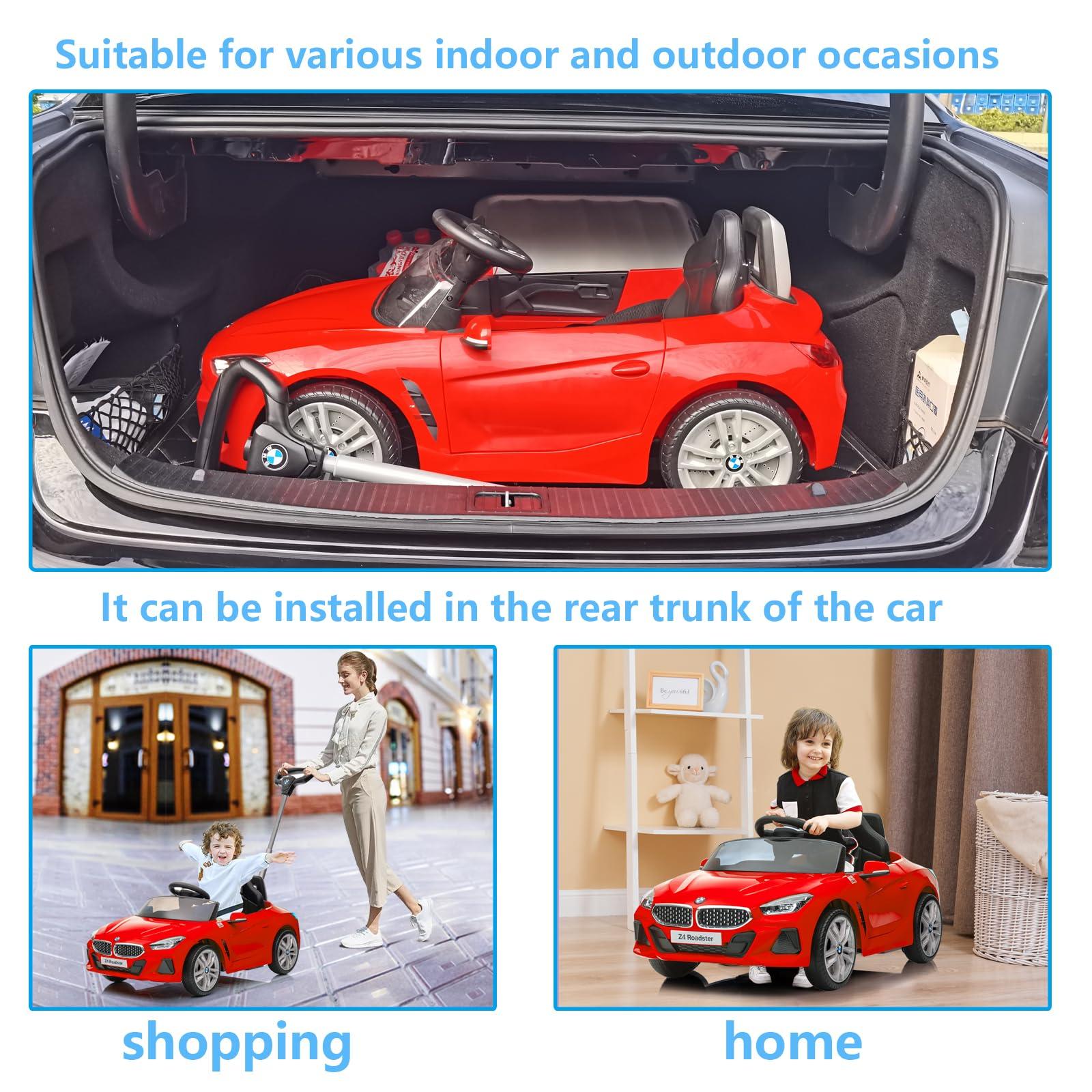 Voupou Voupou Push Ride-on Car for Toddlers 1-5, Licensed BMW Z4 Toddler Push Car with Adjustable Push Rod/Horn Music/Silent Wheel, Push Car for Baby Birthday Gift (Red)
