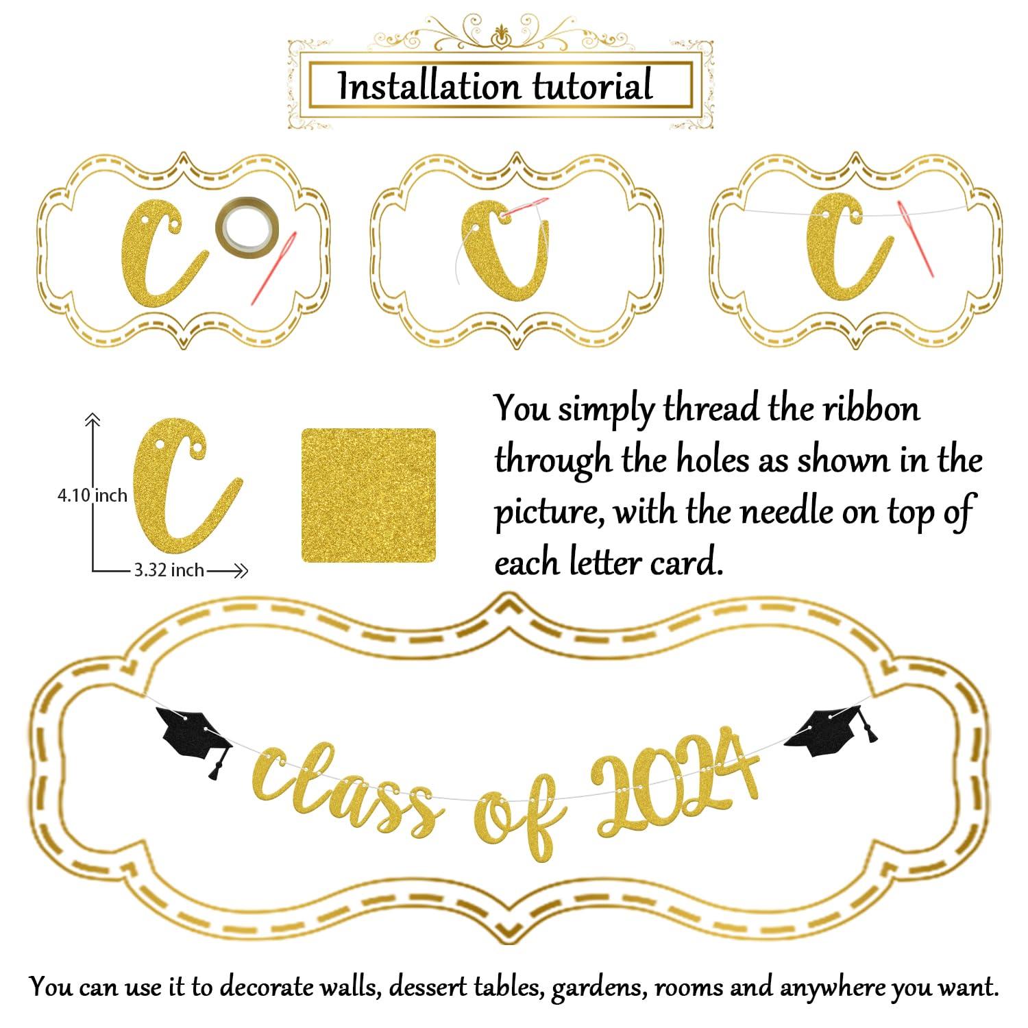 WFKLDF Class of 2024 Banner, 2024 Graduation Party Decorations, Class of 2024 Decorations, We\'re So Proud of You, Congrats Grad 2024 Graduations Party Supplies