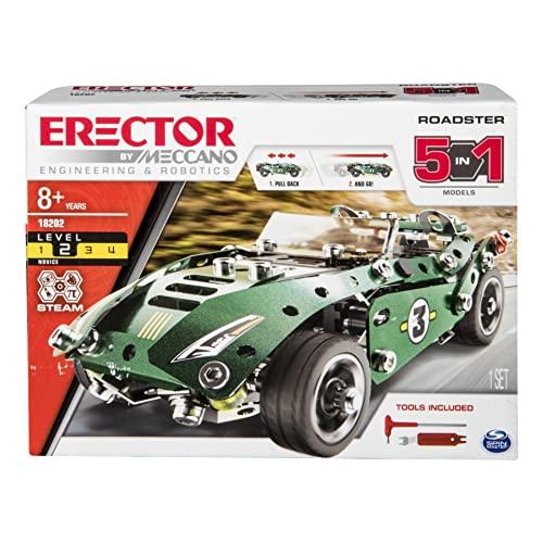Meccano Meccano Erector Roadster 5-in-1 Building Kit, 174 Parts, STEM Engineering Education Toy for Ages 8 and Up