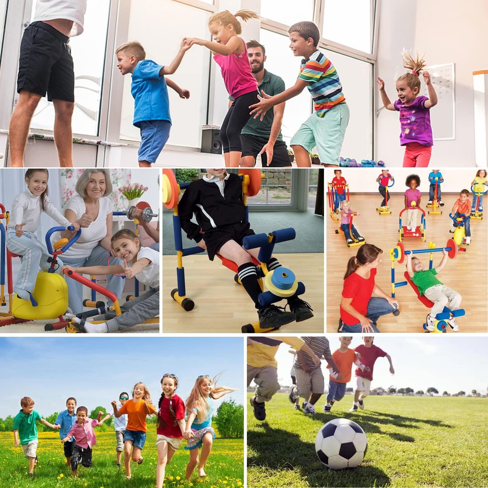 QBDGXFC QBDGXFC Children Fitness Equipment, Kids Barbell Toy Set, Kids Fitness Exercise Equipment, Weight Bench Adjustable Barbell, Bench and Leg Press, for Beginner Exercise, Boys and Girls