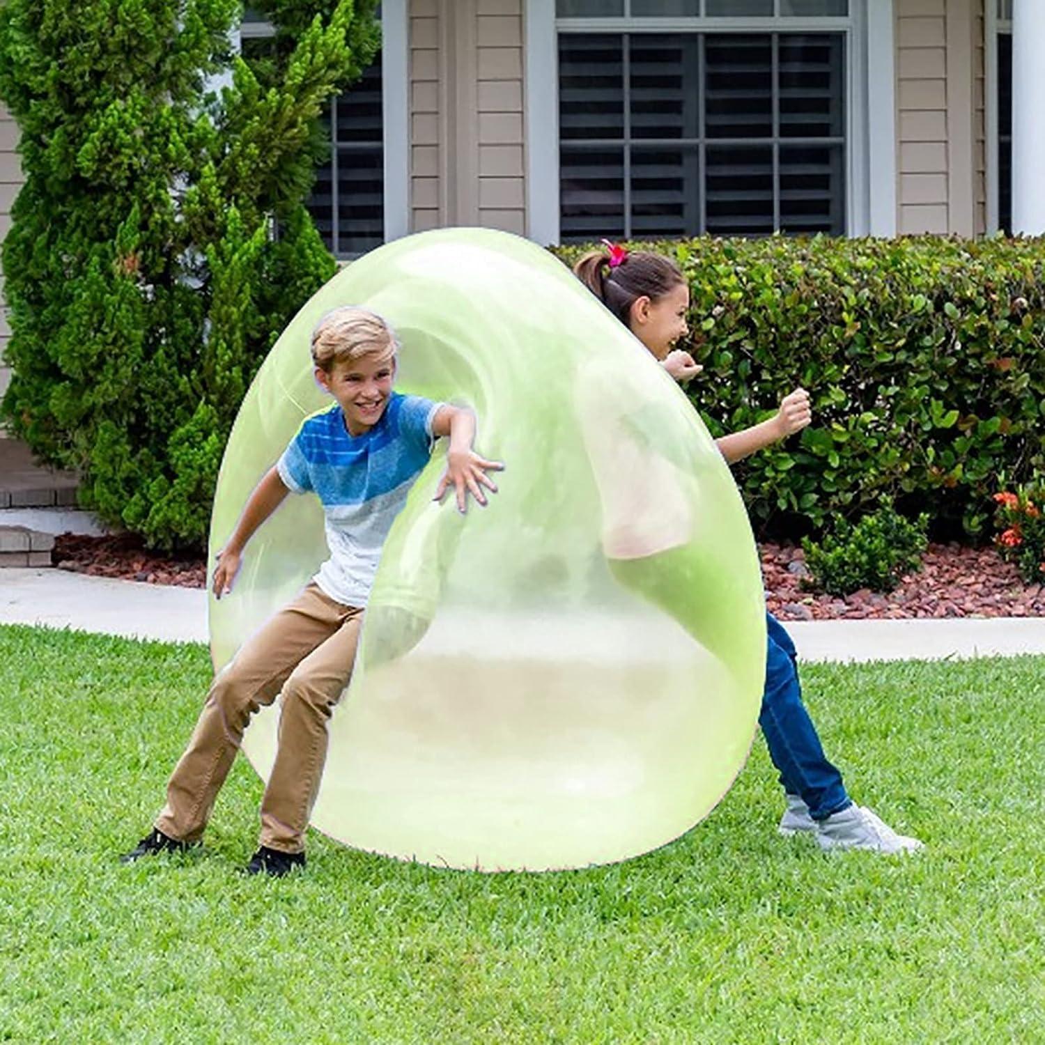 OPENDGO 47\'\' Giant Bubble Ball for Kids Adults Inflatable Fun Ball Water Injection Bubble Ball Balloons Beach Garden Ball Soft Rubber Ball for Outdoor Indoor Party