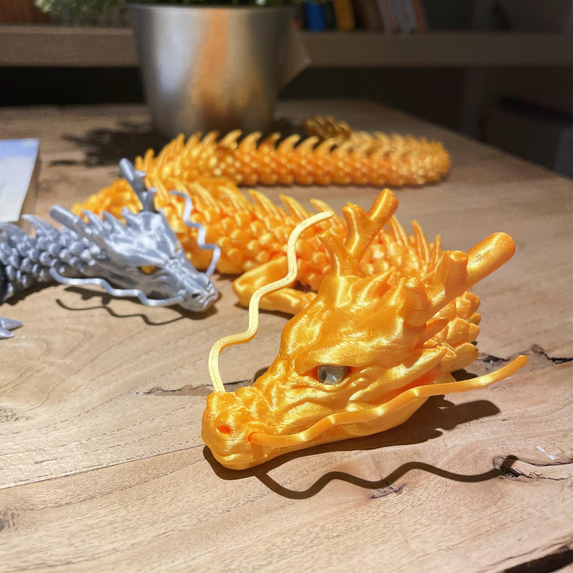 Whattiho Whattiho 3D Printed Dragon, Articulated Dragon Fidget Toy Posable Flexible Dragon Toys for Car Decoration and Ornament Figures