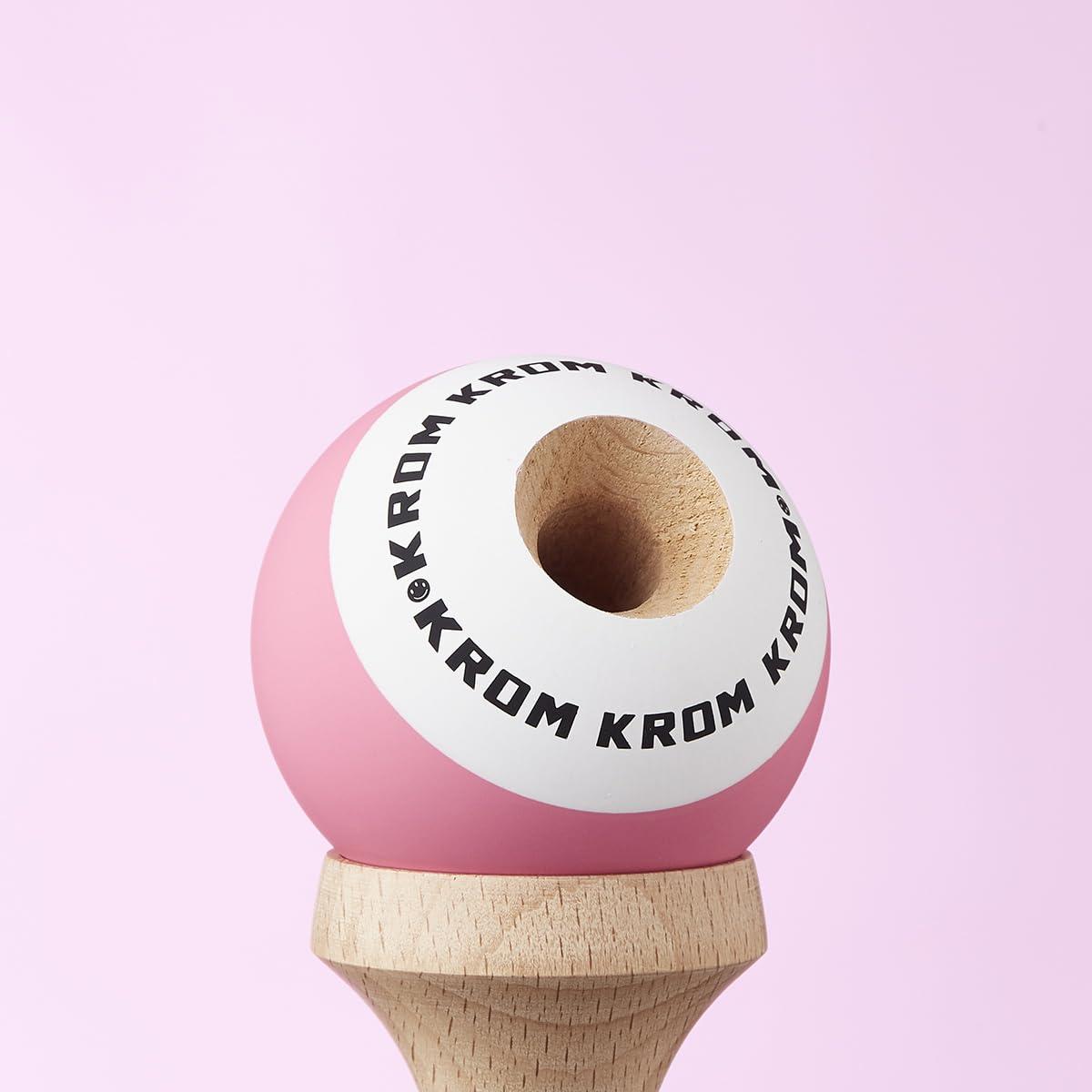 KROM KROM - Kendama Toy POP Pink - High Wood Quality - Extra Strong - for Beginner and Pro - Gift Pack : Extra String + Stickers