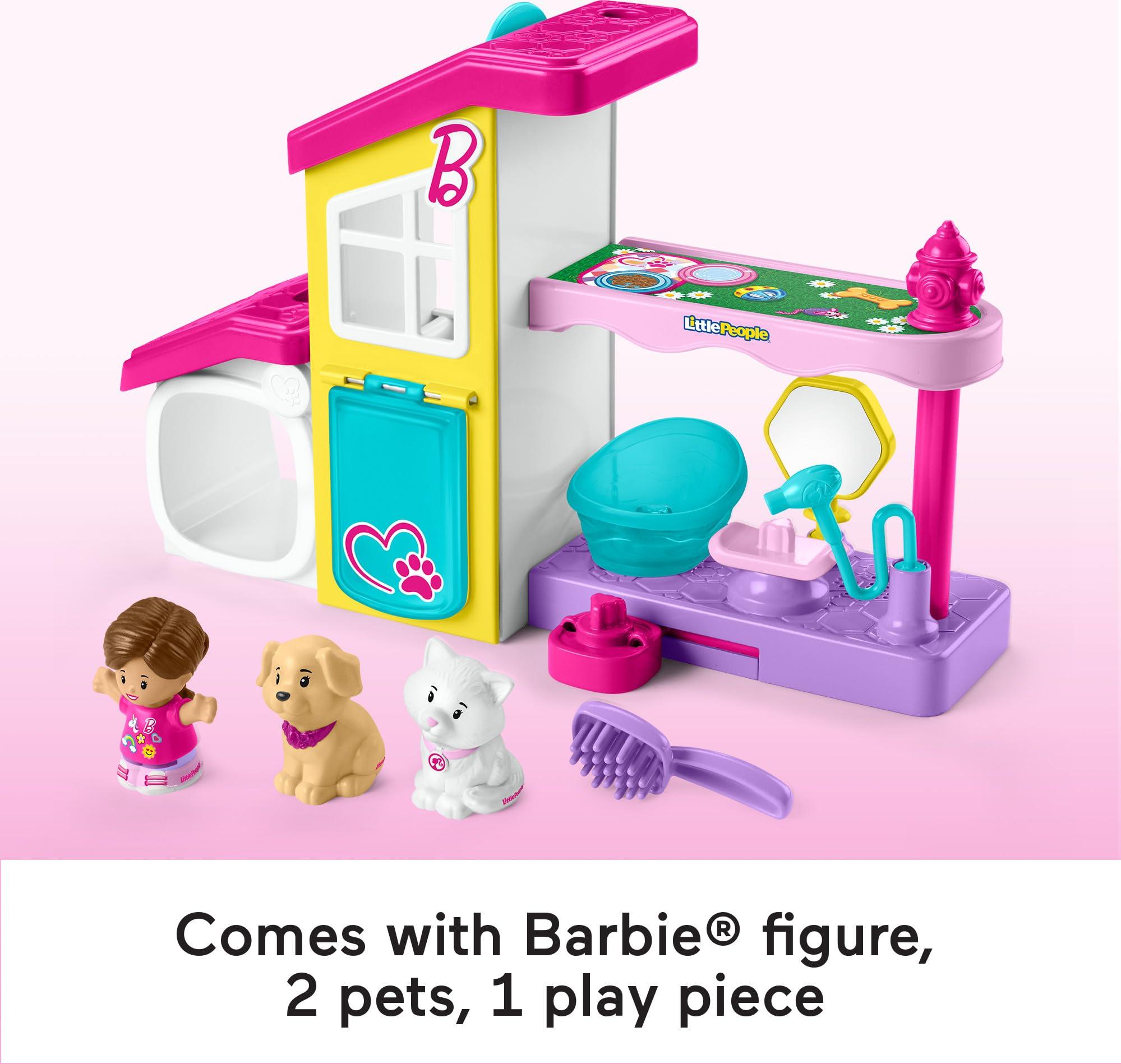 Fisher-Price Fisher-Price Little People Barbie Toddler Toy Play and Care Pet Spa Playset with Music & Sounds for Pretend Play Kids Ages 18+ Months