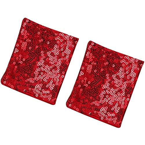 TAIKMD TAIKMD Girls Cheerleading Costumes Set Sequin Leotard Hip Hop Jazz Street Dance Suit Dress Shorts Wrist-Sleeves Socks Outfit (Red, 4-5)